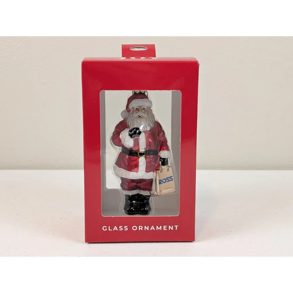 Ross Dress for Less Exclusive 2025 SANTA CLAUS SHOPPING Glass Ornament NEW